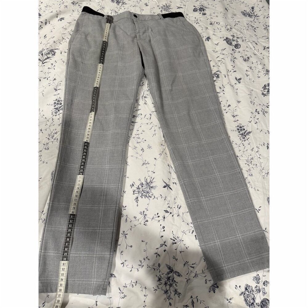 ZARA men's  Gray Plaid Slim Fit Dress Pants Size M Business